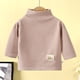 thumbnail image 1 of Blusas y camisas de manga larga con cuello redondo para niños, blusas de invierno de color liso con cuello redondo y manga larga para niñas, top de poliéster, 1 of 3
