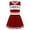 Red, variant on DPOIS Kids Girls Sleeveless Cheerleading Dress Crop Top with Pleated Skirt Set