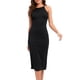 thumbnail image 3 of Moda mujer Casual sólido delgado Sexy Halter sin mangas espalda descubierta vestido largo Fridja  hjkh1048, 3 of 8
