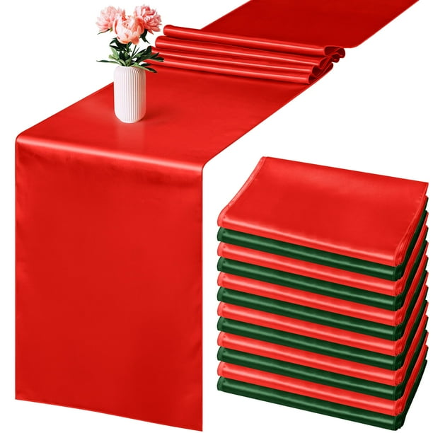 Camino de mesa Aneco Christmas Satin 30 x 275 cm rojo/negro/verde
