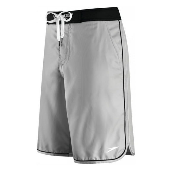 Speedo Mens Gray Riptide Board Shorts Swim Trunks 32