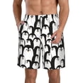 thumbnail image 2 of Uemuo Cartoon Penguin Pattern Men's Swim Trunks Hawaiian Beach Bathing Suit Swimsuits Beach Quick-Dry Shorts with Pockets-X-Large, 2 of 9