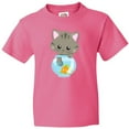 thumbnail image 3 of Inktastic Kitty And The Fish Bowl, Cute Little Cat, Fish Youth T-Shirt, 3 of 5