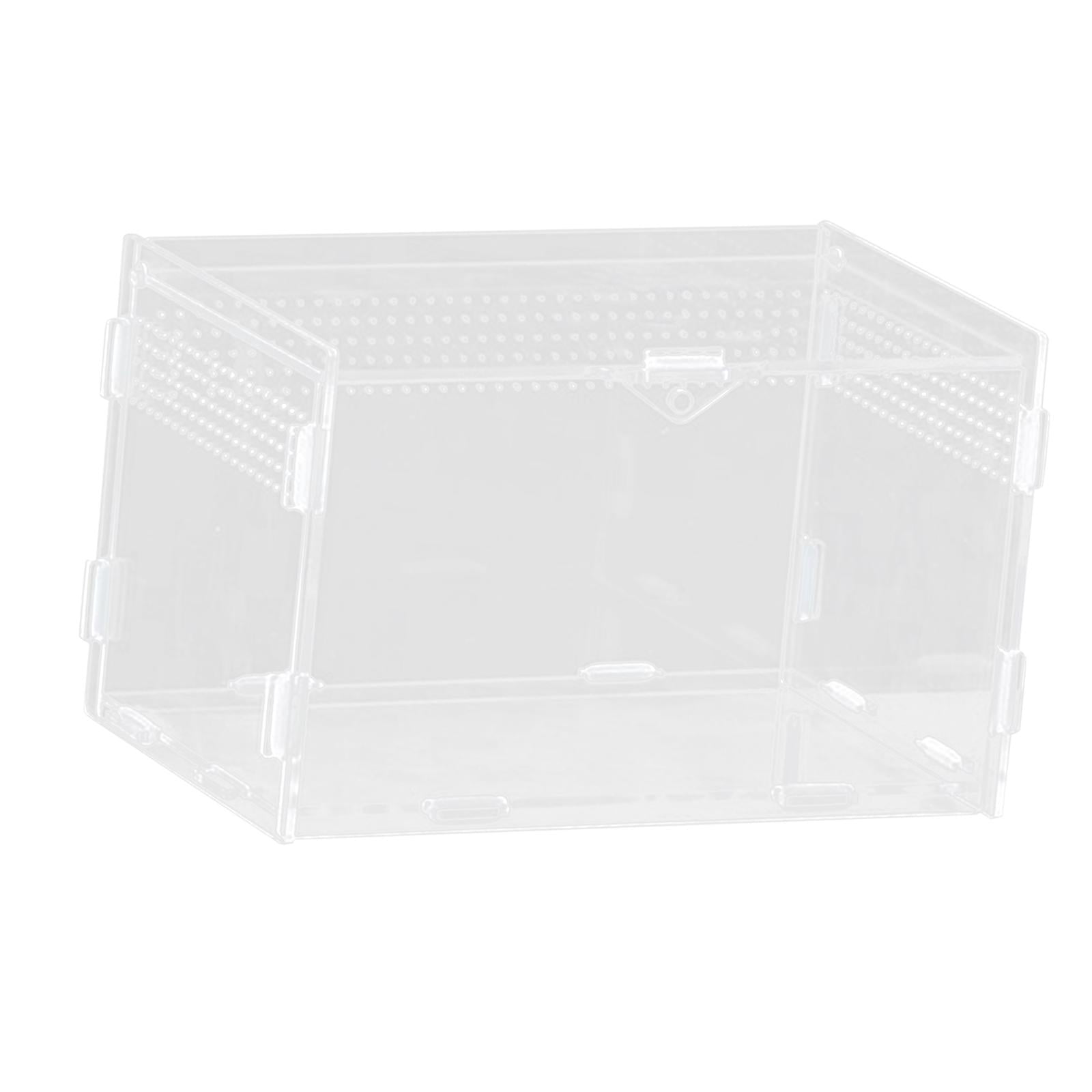 Fzaqwen Reptile Breeding Box Acrylic Snake Cage Tank with Basin Animal Habitat Hatching Case Turtle Transport Container Pet Houses Suitable for Home Use Repti 20x12x12cm