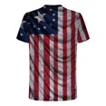 thumbnail image 2 of QLEICOM Womens 4th of July Tops Independence Day Popular American Flag Printed T-shirt Round Neck Short Sleeve American Flag Print Summer Loose Fitting Tee Tops Blouses Blue XL, 2 of 5