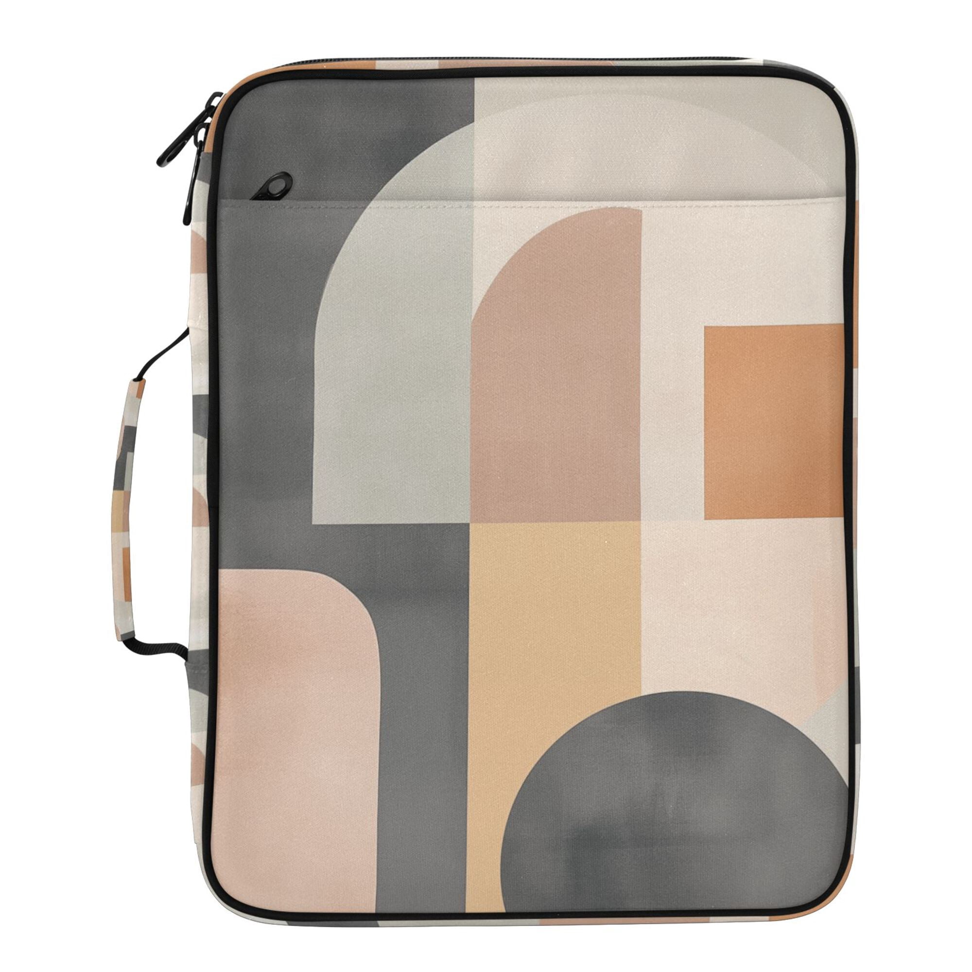 FORMRS Accordion File Folder A4 Size 7-Pocket Expanding Document Organizer Bag with 3 Ring Binder, Abstract Shapes