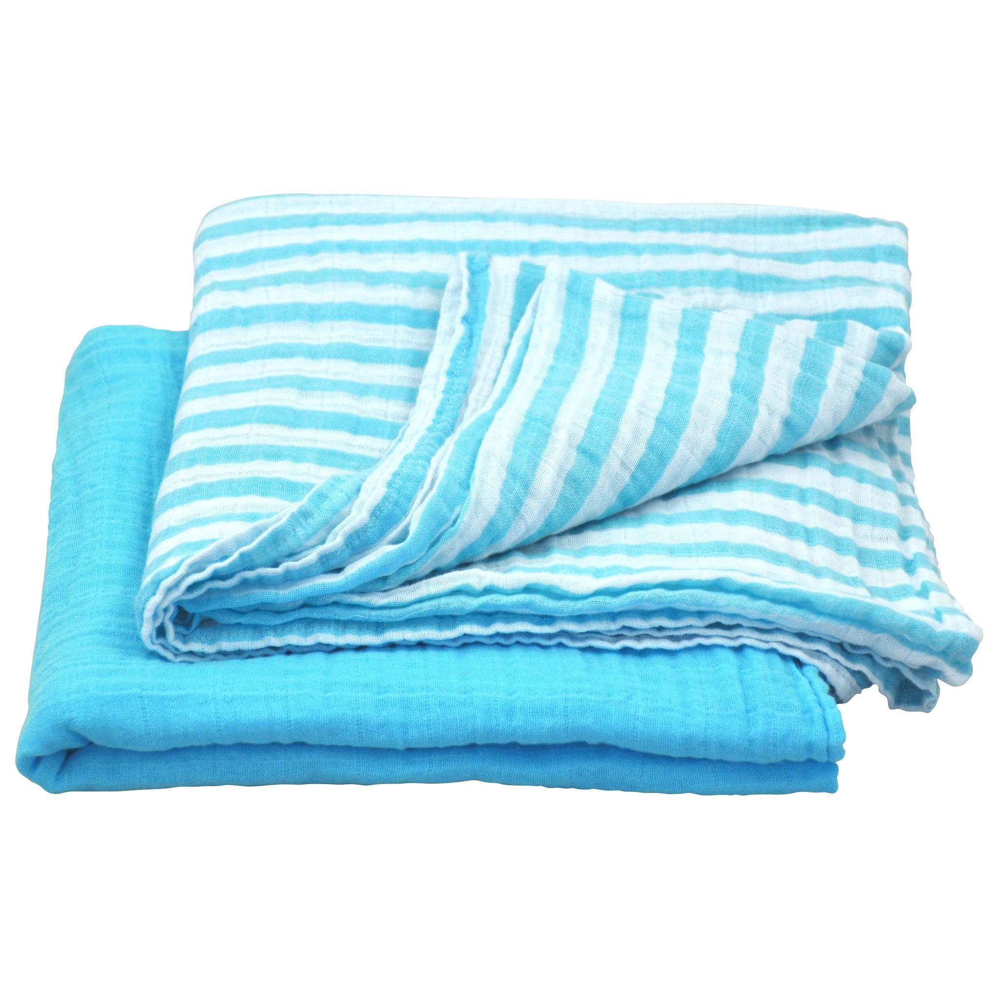 Bright Blue NEW 2 x MUSLIN  BABY  WRAPS    Extra Large 