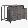 thumbnail image 2 of Dateyes 3-Layer Outdoor PE Wicker Rattan Patio & Poolside Storage Basket with Rolling Wheels, Gray, 2 of 8
