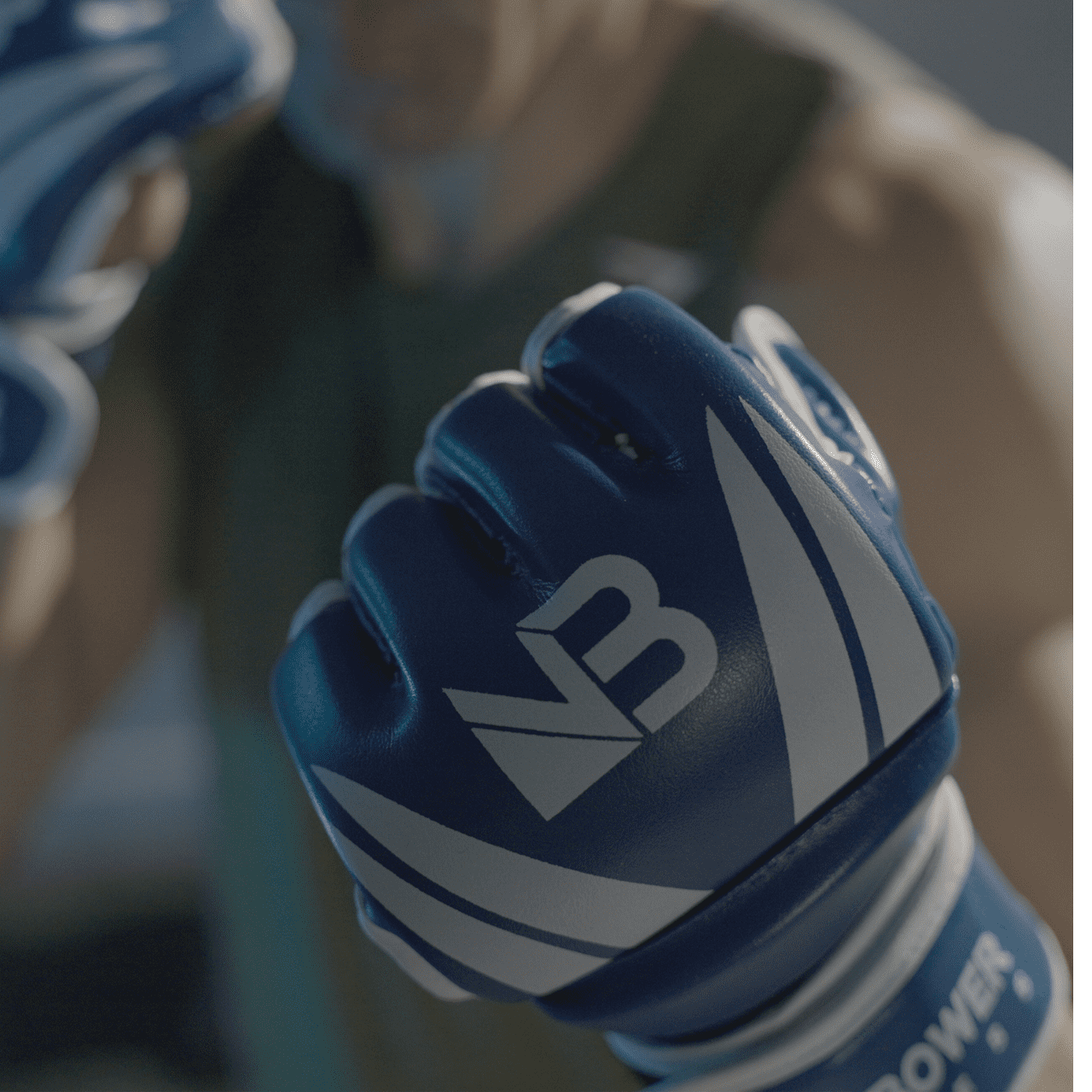 Nate Bower Fitness Weighted Shadow Boxing Gloves – MMA-Inspired, Open-Hand Design for Unisex Mobility - Shadow Boxing Workouts Gloves - Large 12oz -Blue