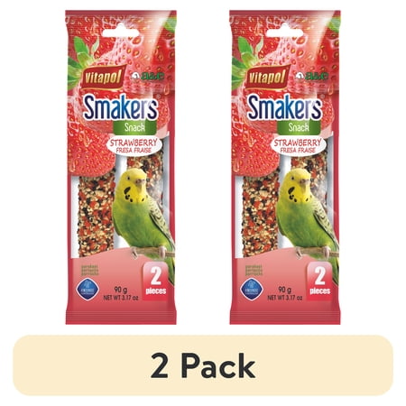 (2 pack) Smakers Bird Treat Sticks Strawberry 2count Parakeet A&E