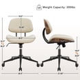 thumbnail image 2 of Silla de oficina BERYTH sin brazos, de cuero PU ajustable y giratoria, 2 of 8