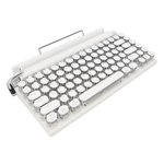 Mechanical Keyboard, Typewriter Mechanical Keyboard 2000mA Capacity  5.0 Support 3 Devices FN Master  For Tablet White