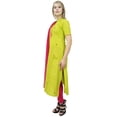 thumbnail image 2 of Atasi Designer Yellow Cotton Embroidery A-Line Straight Kurti Women's Clothing-26, 2 of 5