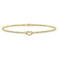 thumbnail image 3 of 14k Yellow Gold Anklet 10 inch mm Diamond-cut Open Heart Rope, 3 of 6