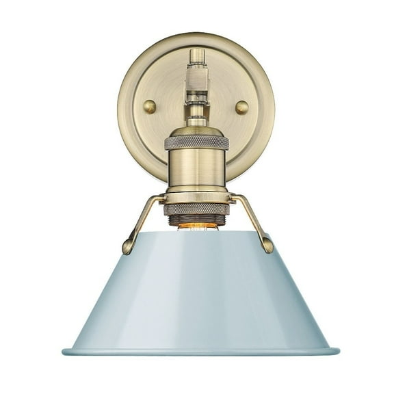 Golden Lighting 3306-Ba1 Ab Orwell 1 Light 10" Tall Bathroom Sconce In Aged Brass - Brass