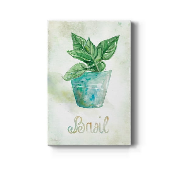 Potted Basil Premium Gallery Wrapped Canvas - Ready to Hang - 8 x 12