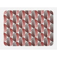 thumbnail image 1 of Modern Art Bath Mat, Ellipse Curves Surrounded Focal Points Mathematical Education Modern Motif, Non-Slip Plush Mat Bathroom Kitchen Laundry Room Decor, 29.5 X 17.5 Inches, Vermilion White, Ambesonne, 1 of 2