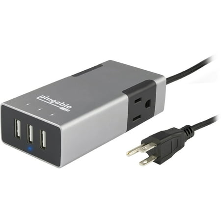 UPC: 0819927011569 | Plugable 2-Outlet Travel Power Strip with Built-In 3-Port 20W USB Universal Smart Charger (Compatible with Laptop  Android  Apple iOS  & More)