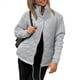 thumbnail image 2 of Chaqueta de Invierno para Mujer, Cálida, de Punto, con Retazos, Acolchada, Informal, de Cuello Alto, Larga y Cremallera Gris M, 2 of 7