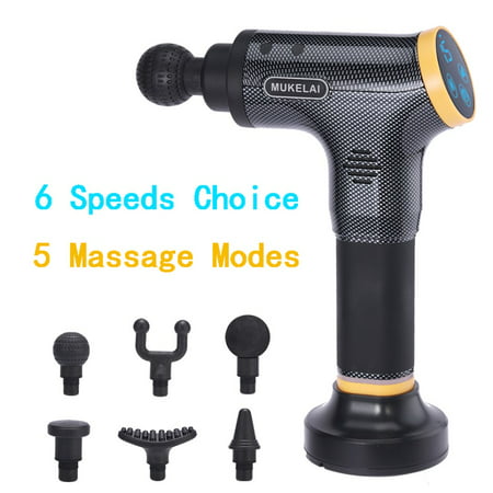 Muscle Massage Gun- Faayfian 6 Heads 6 Speeds 5 Modes Professional Handheld Deep Tissue Muscle Massager- Percussion Massager for Trigger...