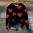 thumbnail image 4 of Crewneck Sweatshirts Women Heart Print Casual Long Sleeve Pullover Cute Loose Valentines Shirts Trendy Drop Shoulder Love Tops Fashion Outfits, 4 of 7