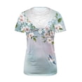 thumbnail image 3 of cocolona Womens Summer Tops Short Sleeve Lace V Neck T-shirt Fashion Casual Floral Print Tees Loose Tunic Blouses, 3 of 5