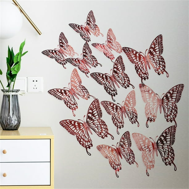 Liquidación de Rebajas de Hoy 12 Piezas de Pegatinas de Pared Huecas de Metal Texturado onlyliua