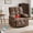Brown, variant on JULY'S SONG Oversized 360° Swivel Rocker Recliner Chair, Massage Heat Manual Glider Recliner with USB Port Cup Holders for Living Room Nursery, Chenille Green