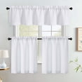 thumbnail image 6 of OVZME Bethany Whitel Valance for Small Windows, Faux Linen Slub Textured Short Kitchen Window Valance for Living Room Bathroom Cafe Laundry Basement, 60Wx14L inch, White 1 Panel, 6 of 7