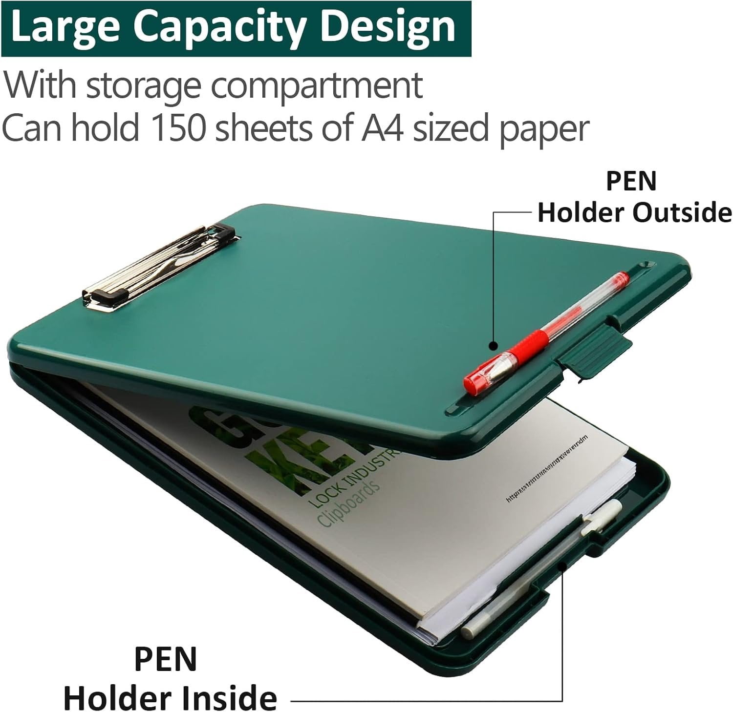 Clipboard with Storage,Storage Clipboard with Clip,Clipboards Foldable for Nurse,for 8.5x11 Paper Clip Boards,A4 Clipboards Case with Smooth Writing for Office Supplies Clip Board Case-
