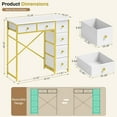 thumbnail image 2 of Small Computer Desk with 6 Drawers, 32 Inches Work Table for Home Office, Writing Desk with Storage, Compact Study Desk for Small Spaces, Kids Study Desk for Bedroom, White and Golden, 2 of 14