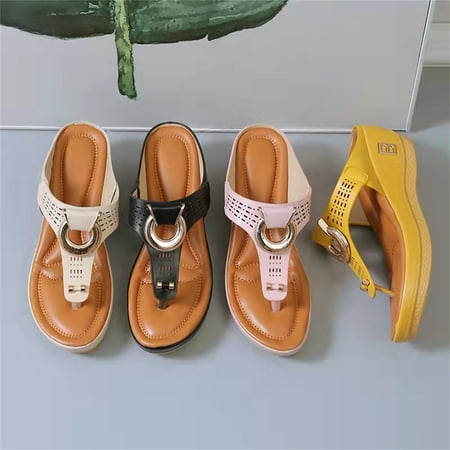 

Women s Hollow Out Design Wedge Sandals Casual Clip Toe Platform Sandals Lightweight Summer Beach Shoes shikongkuajing