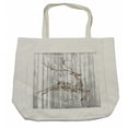 thumbnail image 1 of Deer Shopping Bag, Colorful Animal Silhouette Various Christmas Elements Wooden Planks Theme, Eco-Friendly Reusable Bag for Groceries Beach and More, 15.5" X 14.5", Cream, by Ambesonne, 1 of 2