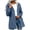 Blue, variant on Women's Plus Size Hooded Windbreaker Jacket Zip Up Casual Parka Coat with Pockets for Outdoor Travel