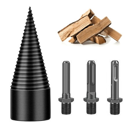 

Htovila Firewood Drill Bit 3pcs Replaceable Shank Round Hex 32mm Sharp Head Woodworking Cut Tools for Electric Drill