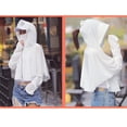 thumbnail image 3 of Women Sun Screen Cloak Summer Beach Sunscreen Cloak Sun Protection Wrap UV Protection with Hooded Zipper for Cycling Riding Beach Holiday (White), 3 of 8