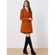 thumbnail image 2 of Abrigos de invierno raglán cruzados con solapa con muesca para mujer Naranja Oscuro XS, 2 of 6
