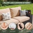 thumbnail image 3 of Aoxun Patio Furniture Set, 12 Pcs Outdoor Patio Furniture Sets with 4 in Thicken Cushion, Widen Armrests Wicker Outdoor Sectional for Backyard (Waterproof Cover Include), 3 of 6