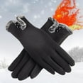 thumbnail image 3 of Guantes de invierno Zulema para mujer táctil Fleece Negro, 3 of 8