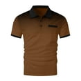 thumbnail image 4 of Fnooota Mens Polo Shirts with Collar, Gradient Print Casual Basic Summer Short Sleeve Shirts Brown Size L, 4 of 4