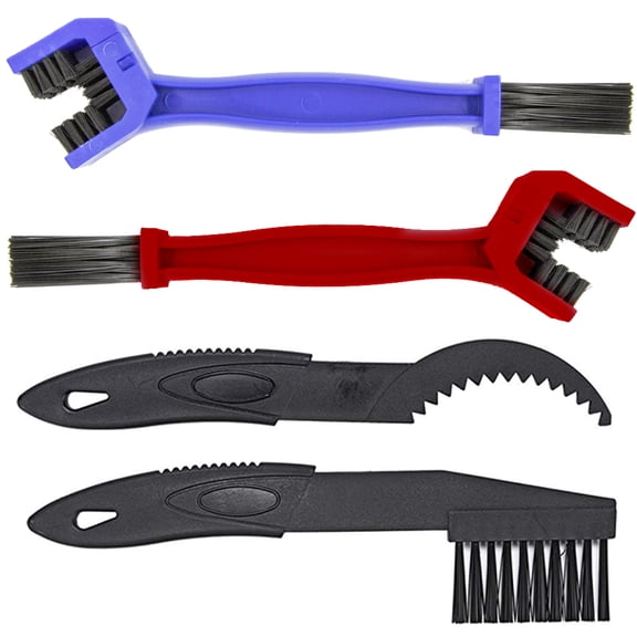 MMOBIEL Bicycle or Motorcycle Chain Cleaning Brush Kit 4-Pack Bike Maintenance Cleaner Set