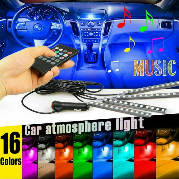 NSDXCT LED Light Strip,RGB-LED Glow Car Interior Lamp Under Dash Footwell Seats Inside Lighting