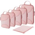 thumbnail image 1 of Juego de 6 cubos de embalaje de compresión para maletas, organizadores de maletas de compresión con bolsa de zapatos, 01-Rosa, 6 Set, 1 of 4