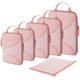 thumbnail image 1 of Juego de 6 cubos de embalaje de compresión para maletas, organizadores de maletas de compresión con bolsa de zapatos, 01-Rosa, 6 Set, 1 of 4