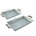 thumbnail image 6 of AuldHome Design Galvanized Farmhouse Trays (Set of 2, Small & Medium); Farmhouse Decor Rectangular Trays w/ Handles, 6 of 10