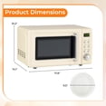 thumbnail image 3 of Costway 0.7 Cu.ft Retro Countertop Microwave Oven 700W LED Display Glass Turntable Off-White, 3 of 11