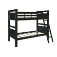 thumbnail image 4 of Powell Kiggins Kid's Twin over Twin Convertible Bunk Bed with Built-In Ladder, Black, 4 of 14