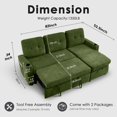 thumbnail image 2 of AISWORD 82" 3 in 1 Convertible Sectional Sofa, Small L Shaped Couch with USB Port for Living Room, Towel Fabric, Green, 2 of 6