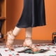 thumbnail image 2 of Sandalias de tacón de aguja Allegra K con tiras y punta abierta con cordones para mujer Nude US 11, 2 of 5