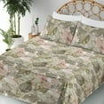 thumbnail image 3 of Ambesonne Nature Art Fitted & Flat Sheet with Shams 4 Pcs Set, Forest Line Art Leaves, Queen, Sage Green and Pale Rose, 3 of 5